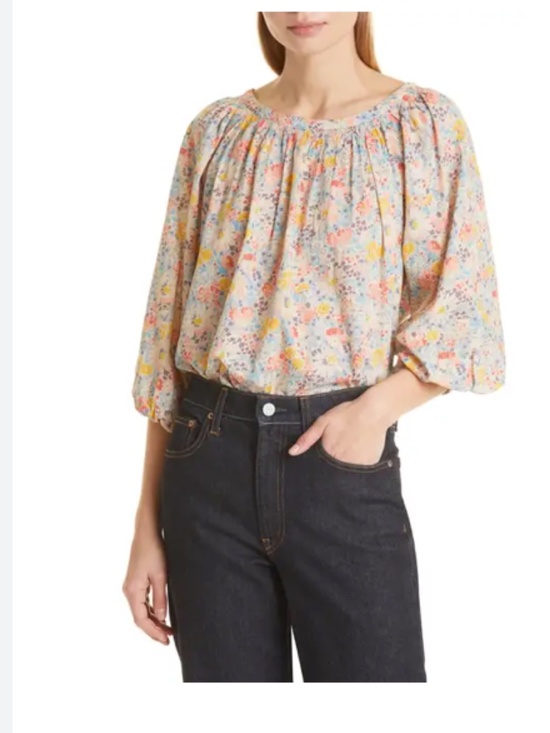 THE GREAT. Tops - THE GREAT. PATIO FLORAL PRINT TOP; SIZE 0